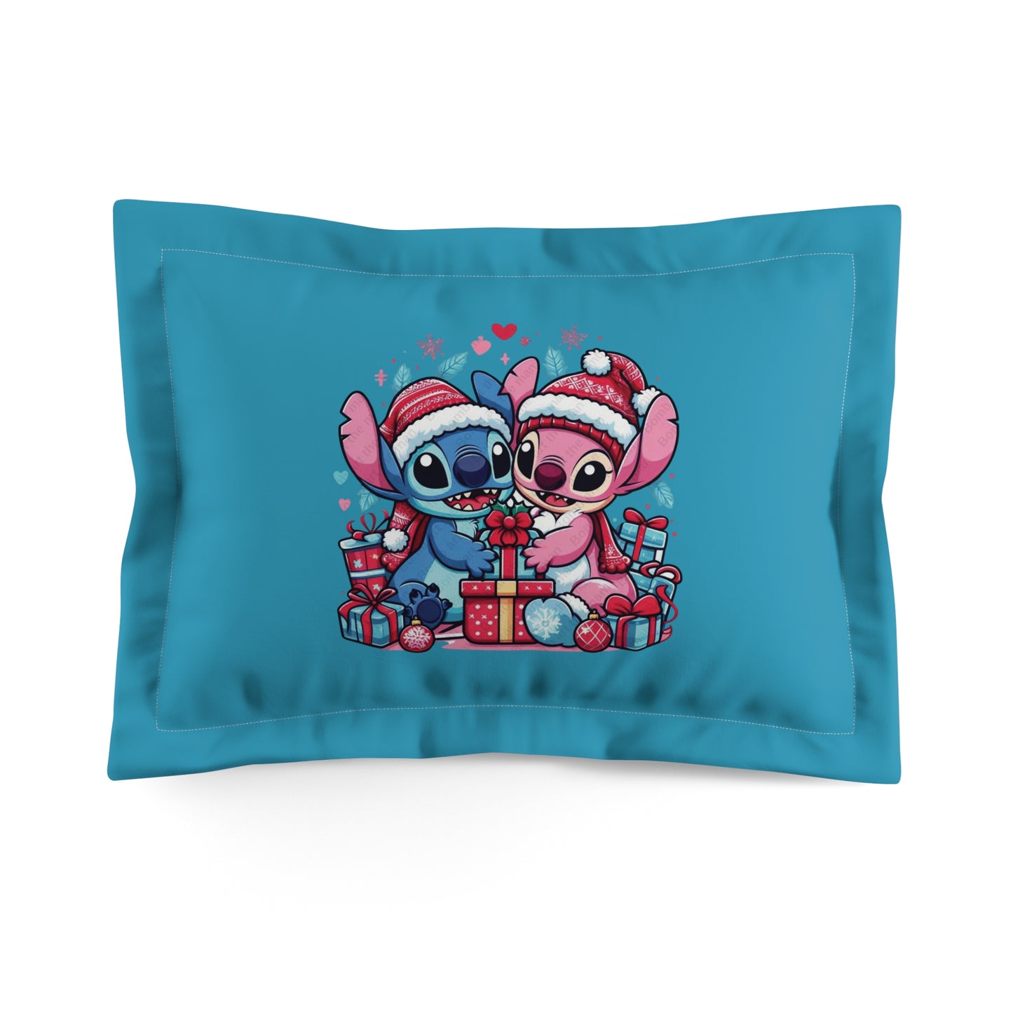 Stitch und Engel Weihnachtskissen – Blau