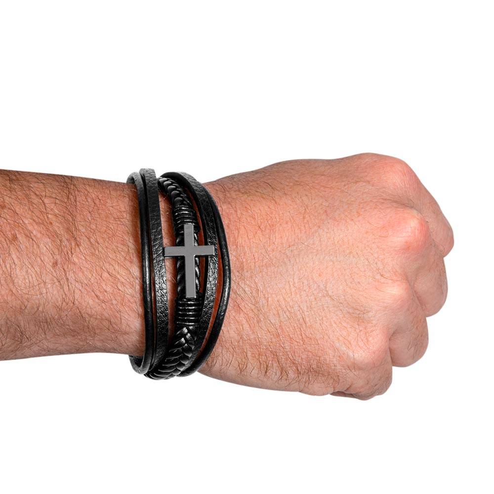 Eterno – Herren Kreuz Lederarmband