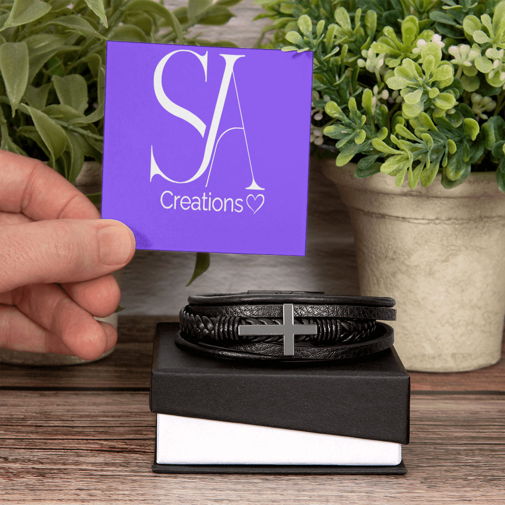 Eterno – Herren Kreuz Lederarmband