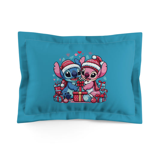 Stitch und Engel Weihnachtskissen – Blau